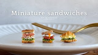 DIY | 粘土で作るミニチュアのサンドイッチ3種類 | Miniature sandwiches made with Air dry clay