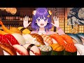 초밥, 연어, 새우, 계란초밥 먹방 / Sushi Feast with Salmon, Shrimp &amp; Egg / mukbang / ASMR animation / 밥다니