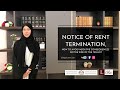 Notice of rent termination in UAE