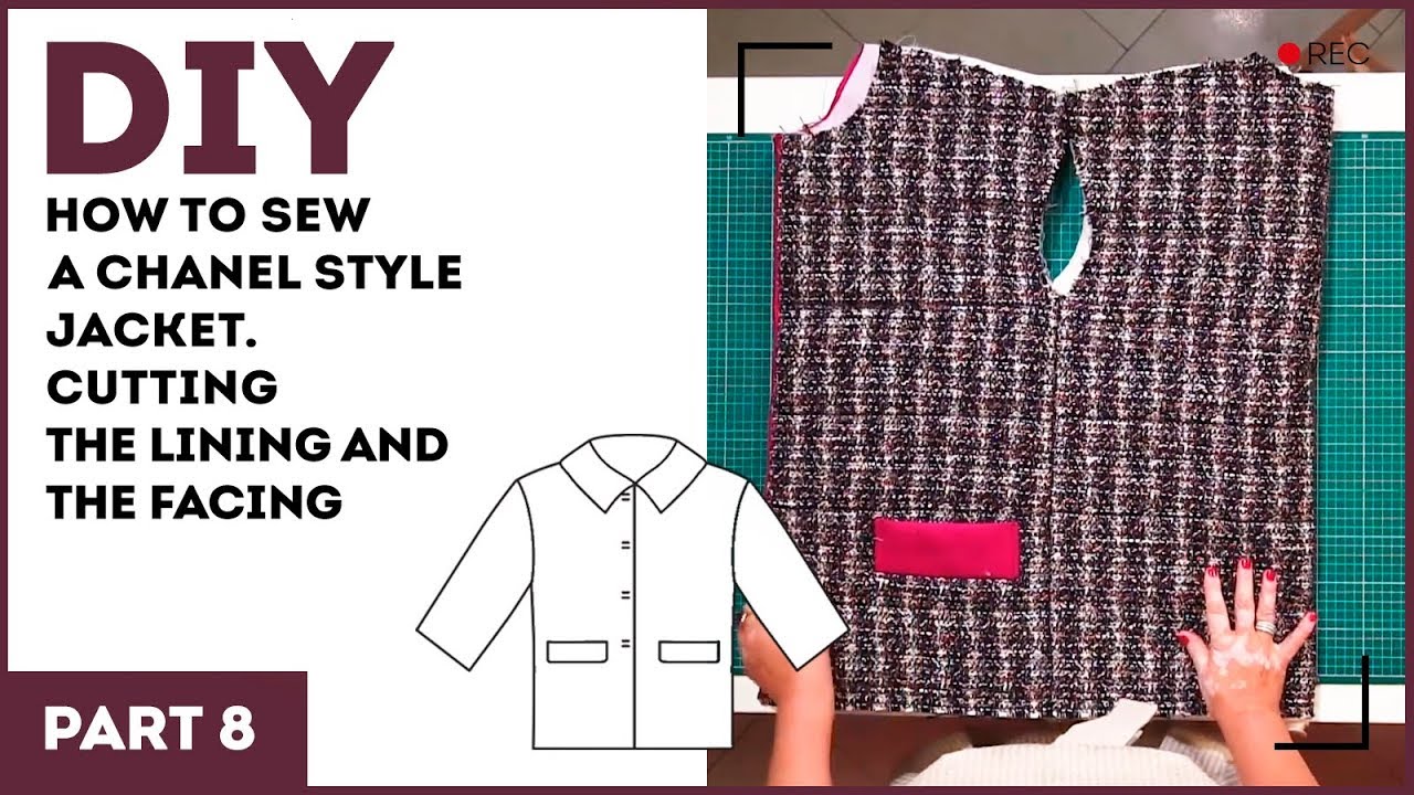 DIY: How to sew a Chanel style jacket. Cutting the lining and the facing. -  YouTube