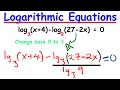 Logarithmic equation involving different bases