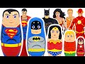 DC 저스티스 리그 배트맨, 슈퍼맨, 플래시가 마트료시카 인형으로 변했어! | 두두팝토이