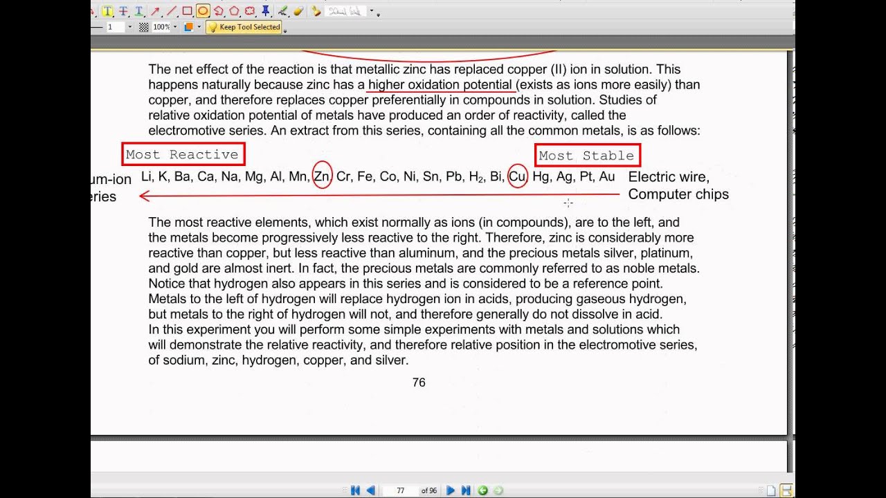 Reduction Oxidation Reactions - Labs 9 and 10