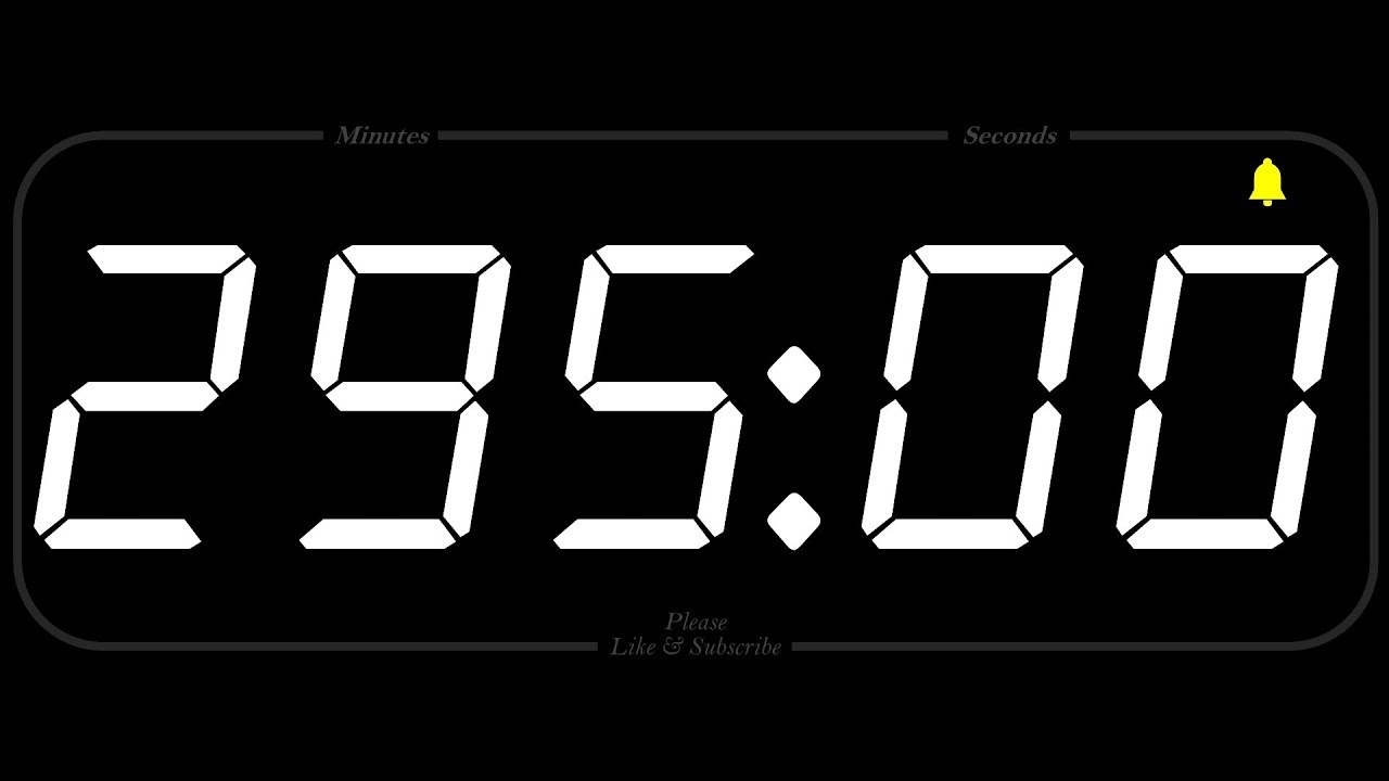 295 MINUTE - TIMER & ALARM - 1080p - COUNTDOWN - YouTube