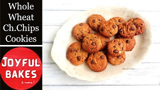 Whole Wheat Jaggery Chocolate Chip Cookies | Healthy Cookies