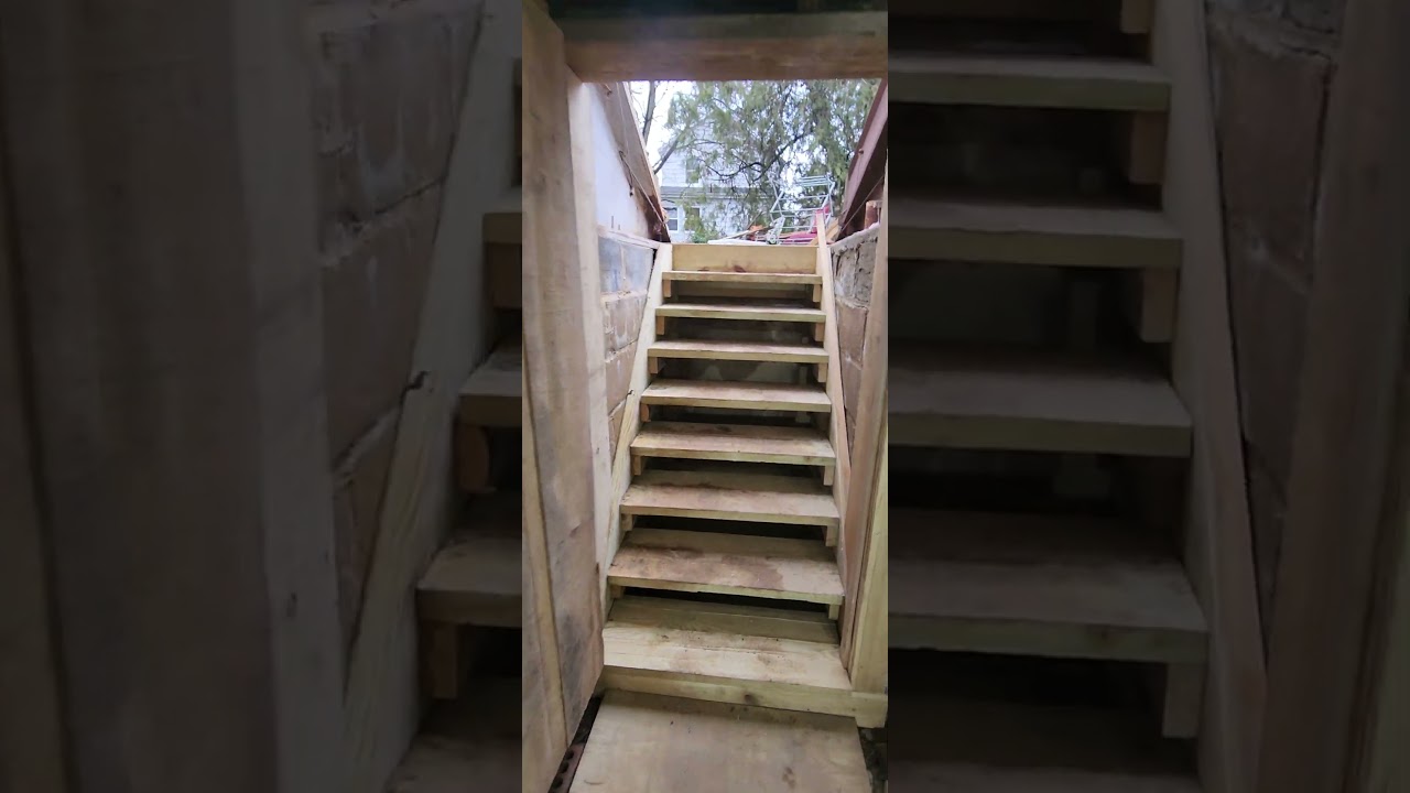 new steps & stringer. custom jamb & door 1"×10" Amish sawmill Poplar