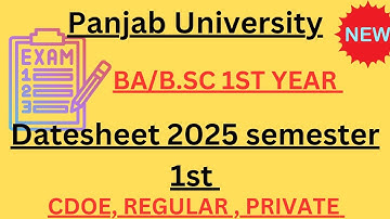 Panjab University Ba/B.sc 1st year Datesheet 2025 #pu_chd #pu_datesheet_2025