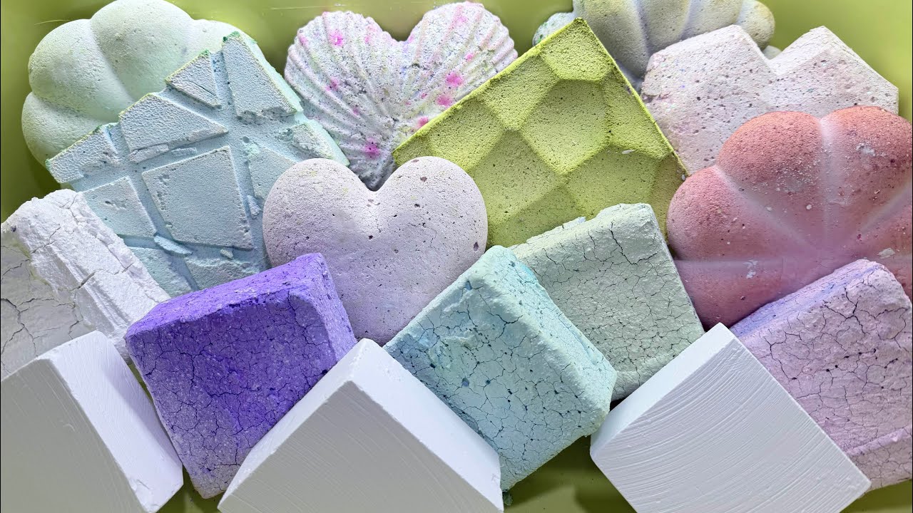 Chalk pieces with various textures丨柔软的自制粉笔丨ASMR