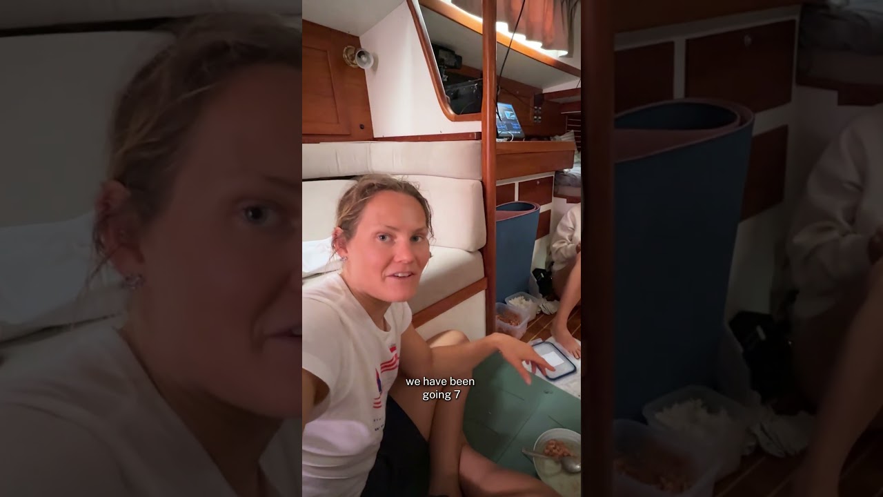 ⁣Day 8 of 2 girls sailing across the Atlantic Ocean