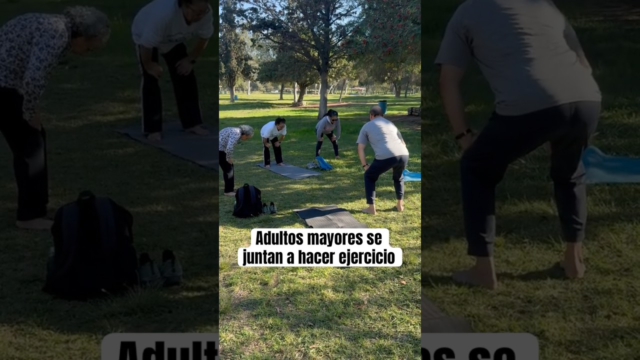 Adultos mayores se juntan a hacer ejercicio