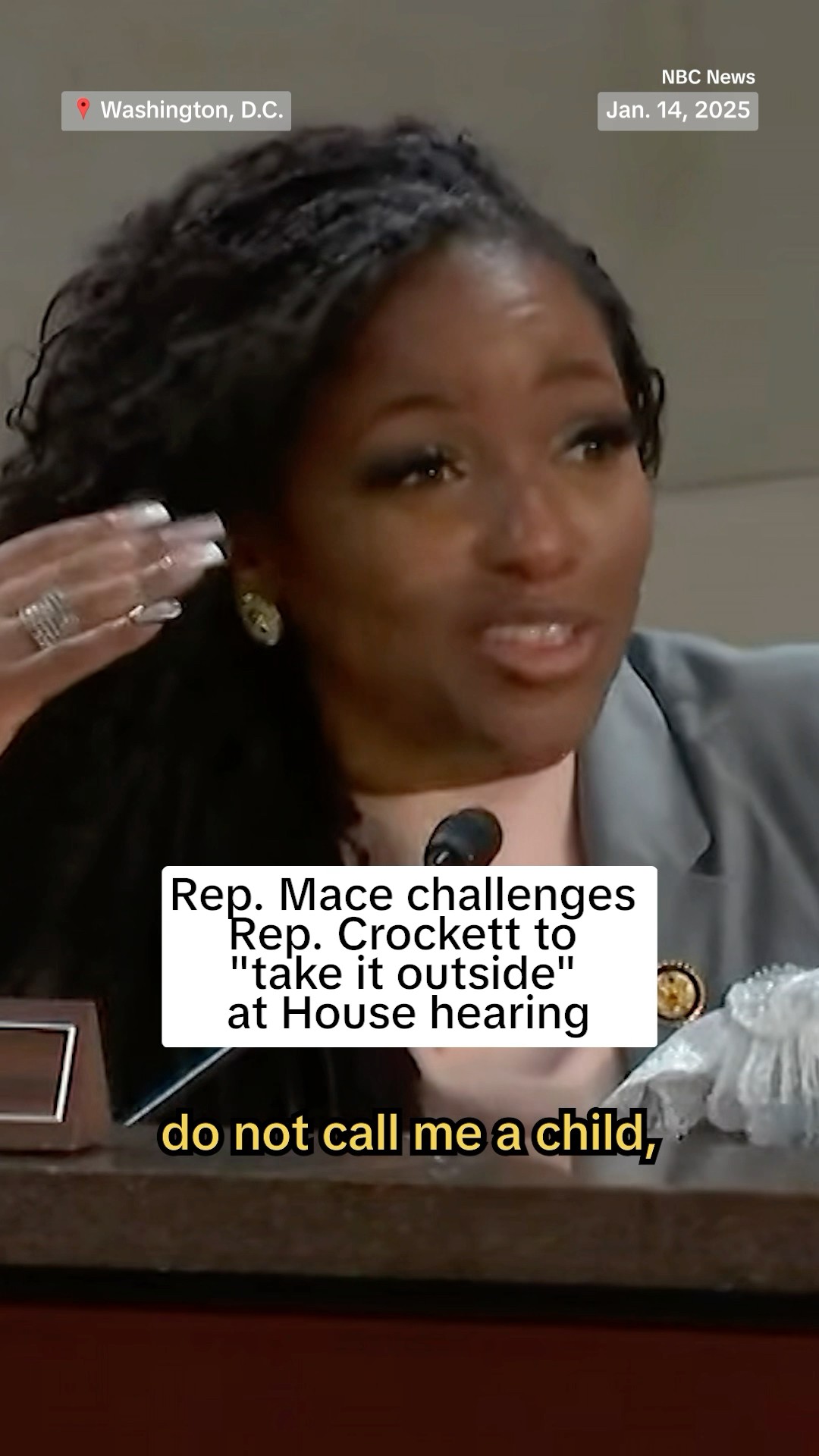 Rep. Mace challenges Rep. Crockett to 'take it outside' at House hearing