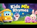 Kids Mix Rhymes &amp; Poems | Wheels on the Bus, Twinkle Twinkle, Baby Shark, Sleeping Bunnies