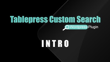 Tablepress Csutom Search Plugin | Intro