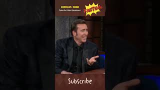 Nicholas Cage takes the Colbert Questionert foryou funny tv cinema hollywood