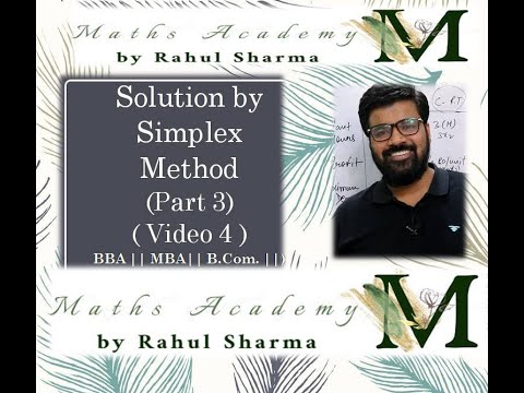 Introduction to Simplex Method || Preparation of Third Simplex table ...