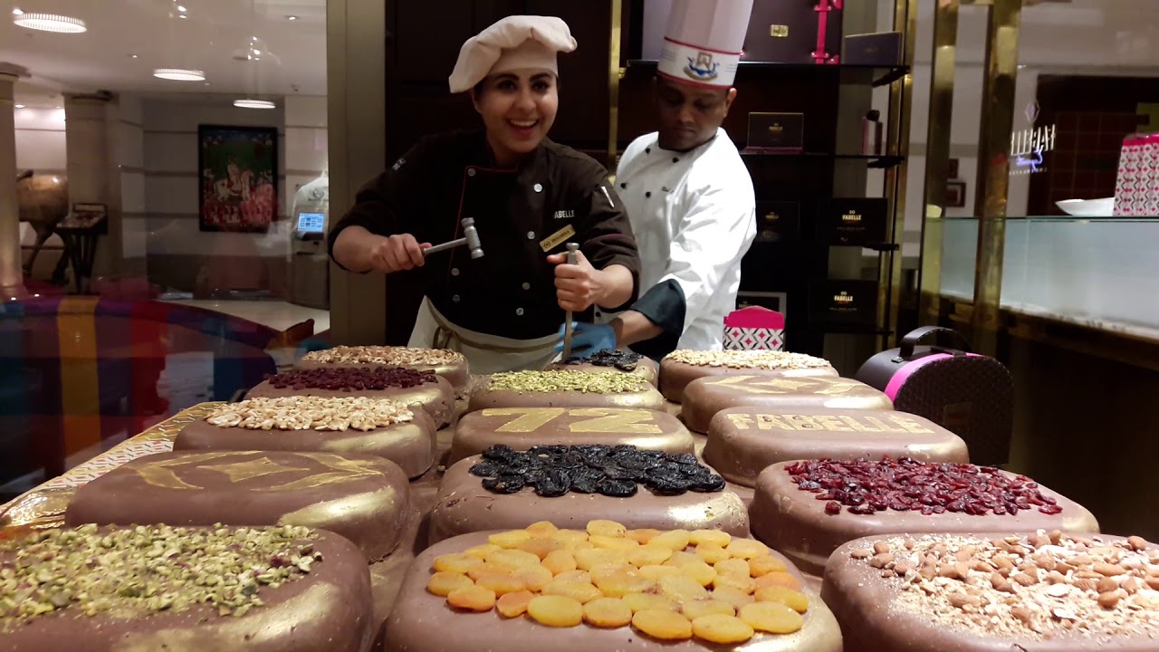 MUMBAI TIMES: Chocolatier Kris Barboza seen unveiling the 72 kg Chocolate during on the 72 independe