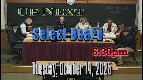 Select Board Meeting October 14, 2025
