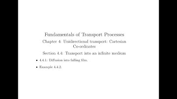 Chapter 4 Section 4.4.1: Unidirectional transport Cartesian co-ordinates.
