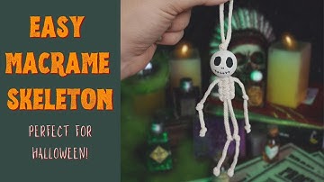 DIY Macrame Skeleton Decoration 💀🖤 Spooky Halloween Craft Tutorial (Beginner Friendly)