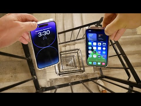 iPhone 14 Pro vs iPhone 13 Spiral Staircase Drop Test - Will it Survive?