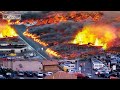 Horrible live footage eruption iceland volcano unstoppable  toxic gas cloud flying towards europe