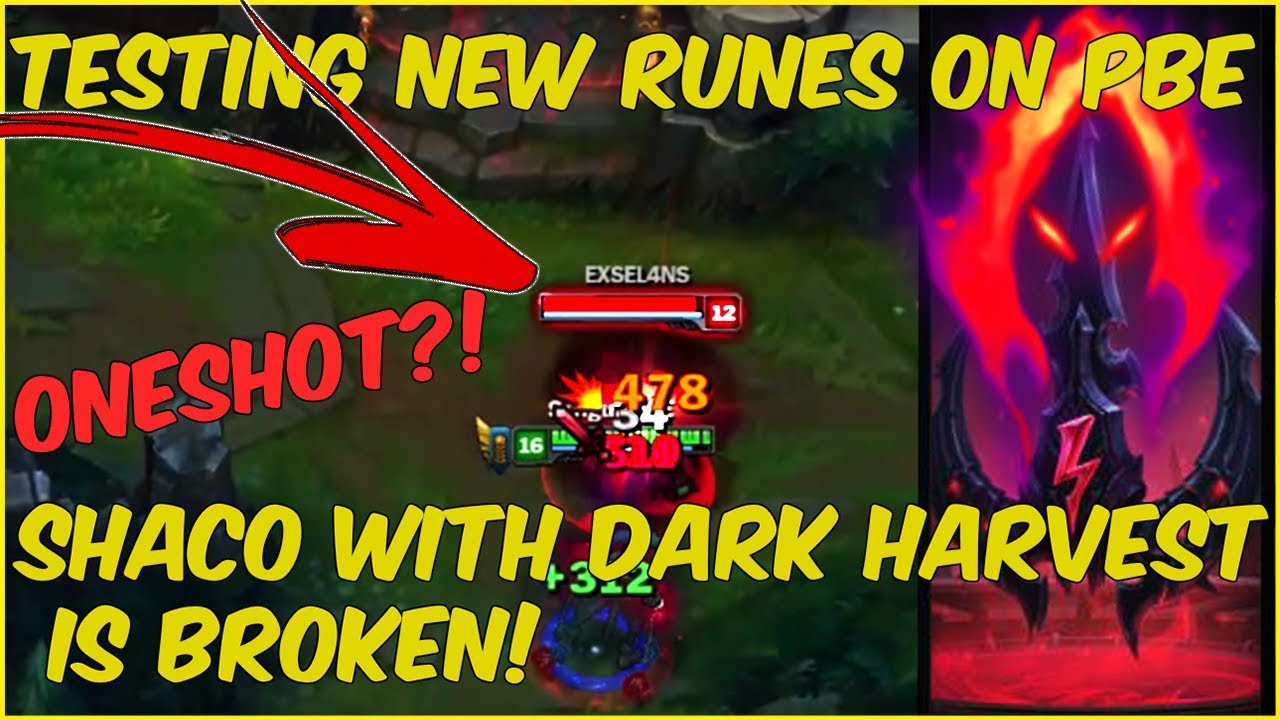 Shade Runes TESTING NEW RUNES ON SHACO!! | DARK HARVEST IS OP! | LEGIT ONESHOT ...