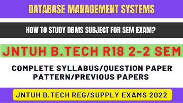 How to study for DBMS Exam? || JNTUH B.Tech R18 2-2 Sem Exams || RAJ