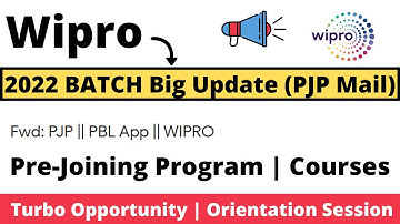 Wipro 2022 BATCH Big Update | PJP Mail Update | Pre-Joining Program | Turbo Opportunity | 2022 BATCH