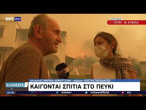 Εύβοια: Kαίγονται σπίτια στο Πευκί | 08/08/2021 | ΕΡΤ