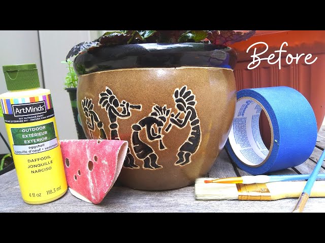 Patio Refresh - Outdoor DIY - How to Paint Ceramic Pots 