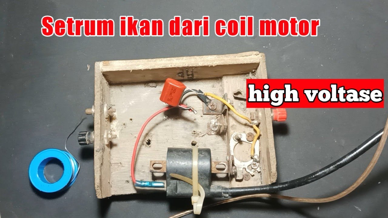 cara membuat setrum ikan dari coil motor - tegangan super tinggi,sampai menyambar...!!