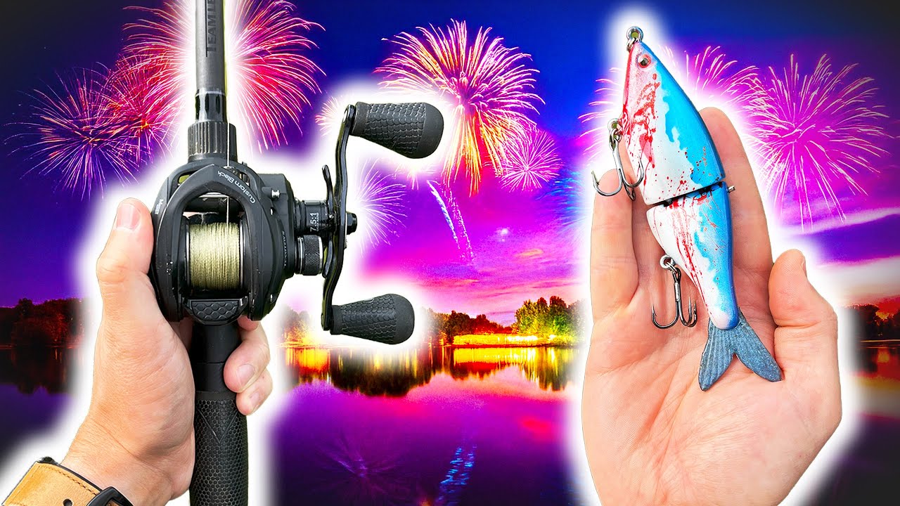 Fishing ONLY Red, White & Blue Baits(Custom Swimbait Giveaway)