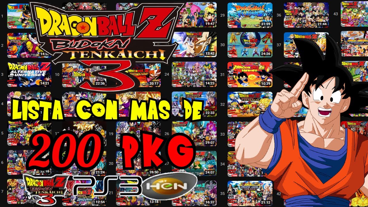 Mas de 200 PKG de Dragon Ball Z Budokai Tenkaichi 3 para PS3 HEN CFW