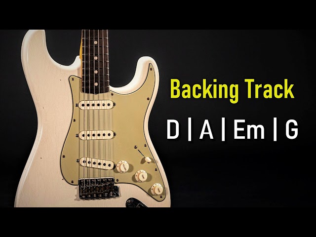 Rock Pop Backing Track D Major | D A Em G | 80 BPM | Guitar Backing Track class=