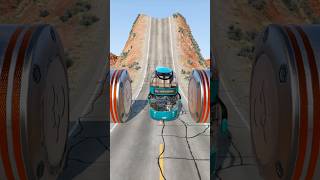 Colourful Capsule Buses vs Hydraulic Crush - BeamNGDrive