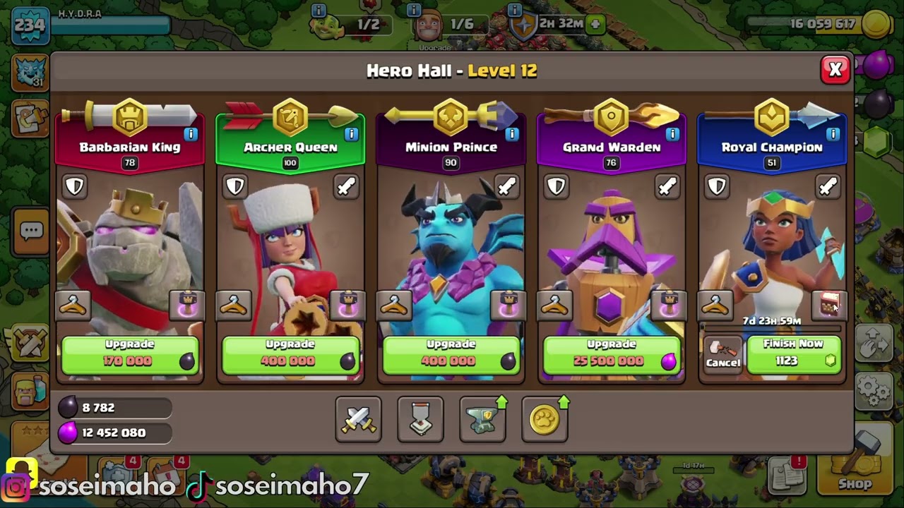 Улучшения для главных героев в Clash of Clans