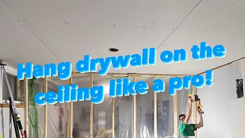 How to hang drywall on the ceiling by yourself like a pro!