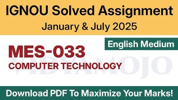 IGNOU MES 033 Solved Assignment 2025 English Medium PDF Download | MA Education (MAEDU) 2nd Year