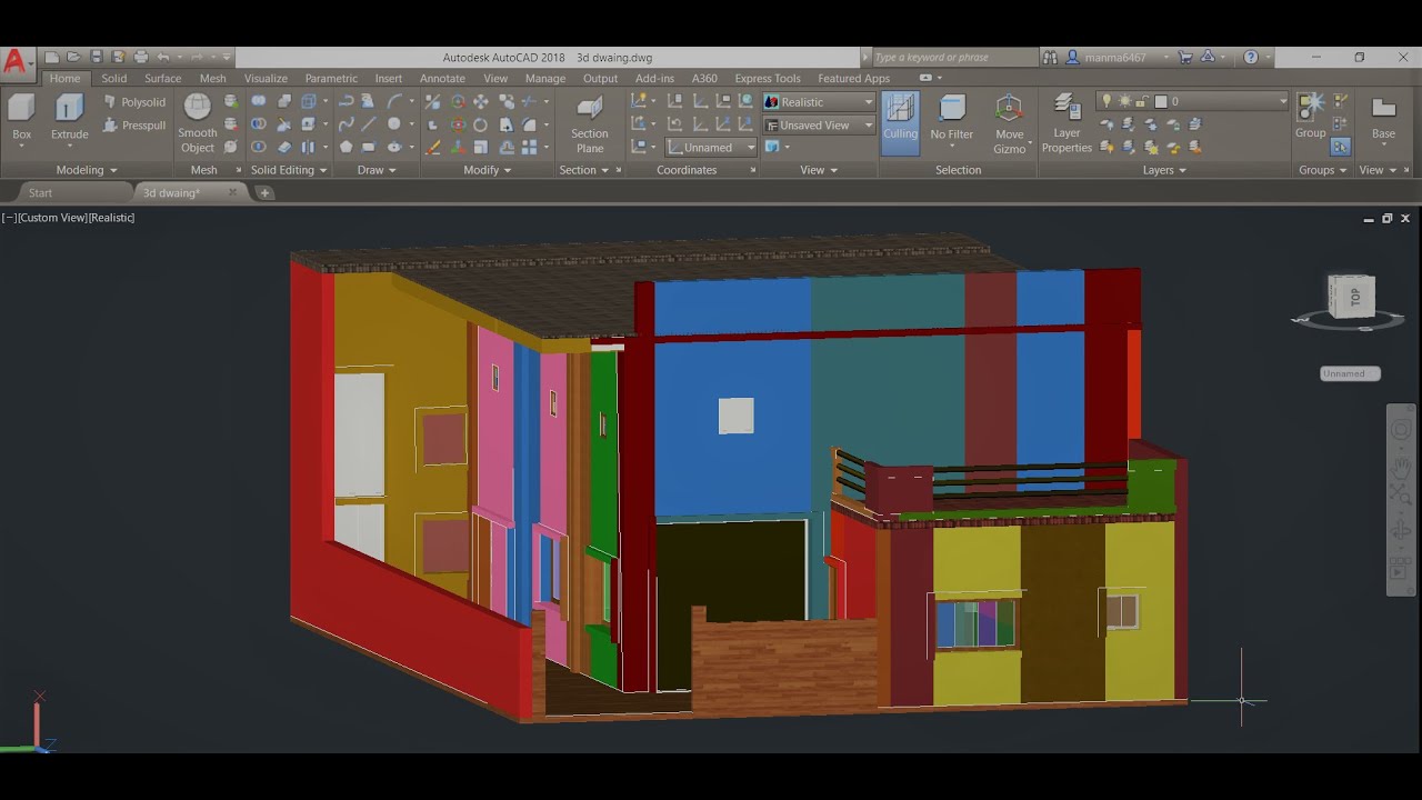 3D Autocad Main material paint kaise kare - YouTube