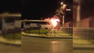 Denizli’de Yolcu Otobüsü Alevlere Teslim Oldu