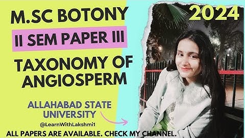 Msc Botany previous year question paper #biology #pyqs Taxonomy of Angiosperms