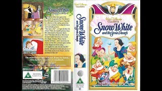 Here is the closing to 1994 vhs of snow white and seven dwarfs. 1.
last few seconds film/"the end - a walt disney production" 2.
restoration c...