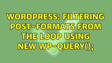 Wordpress: Filtering post-formats from the loop using new WP-Query();