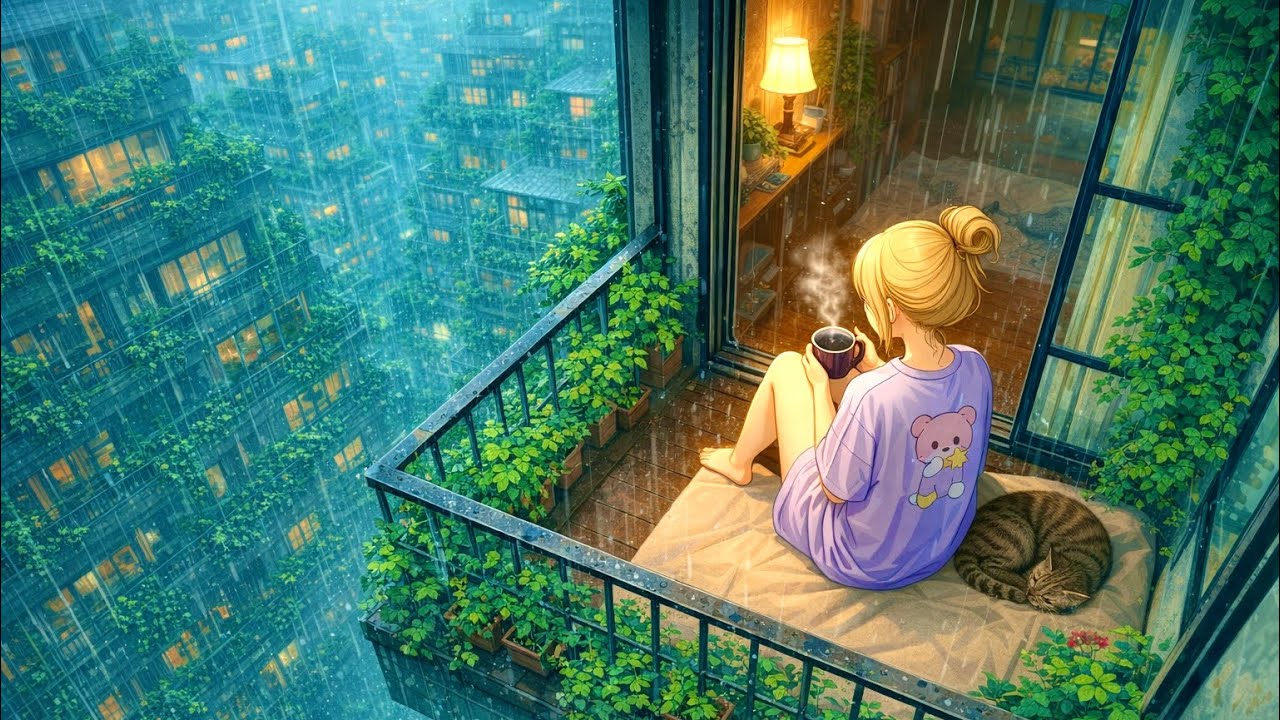 A Rainy Morning in a Cozy Luxury Apartment | Ghibli Style ASMR Anime