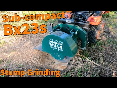 BX23s Stump Grinding WG24 Woodland Mills - YouTube