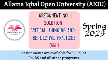 8611 Assignment 1 Spring 2023 | #8611 | #Assignment | #Mathematics_360