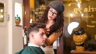 ASMR ITALIAN WOMAN BARBER “URBAN STYLE”