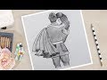 Couple Drawing Easy | How to Draw Romantic Couple Very Easy