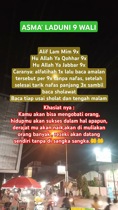 ASMA' LADUNI 9 WALI masyaallh🤲🤲😭 #quotes #shorts #doa #walisongo #asma #amalan