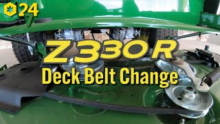 How to Change the Deck Belt on John Deere Z330R Zero Turn Mower by 247Parts 3,136 views 7 months ago 3 minutes, 23 seconds